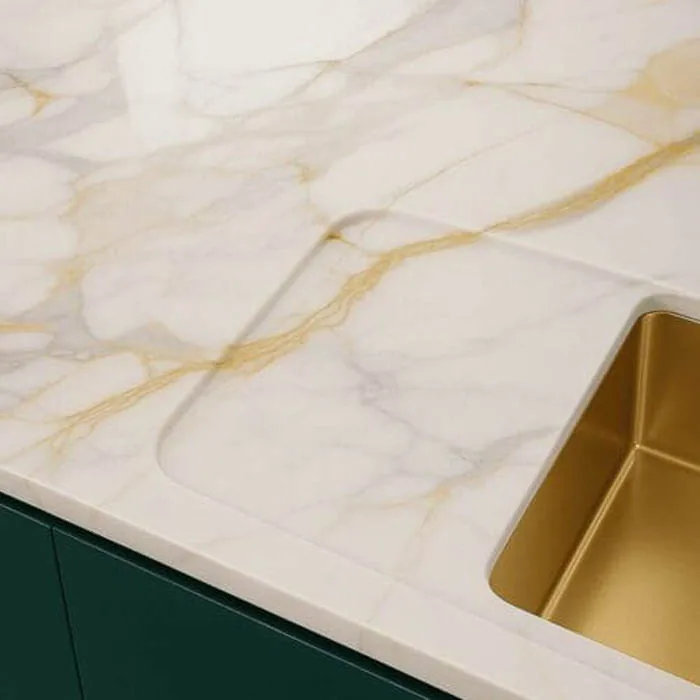 Half Recess Flat: draining grooves option for stone worktops