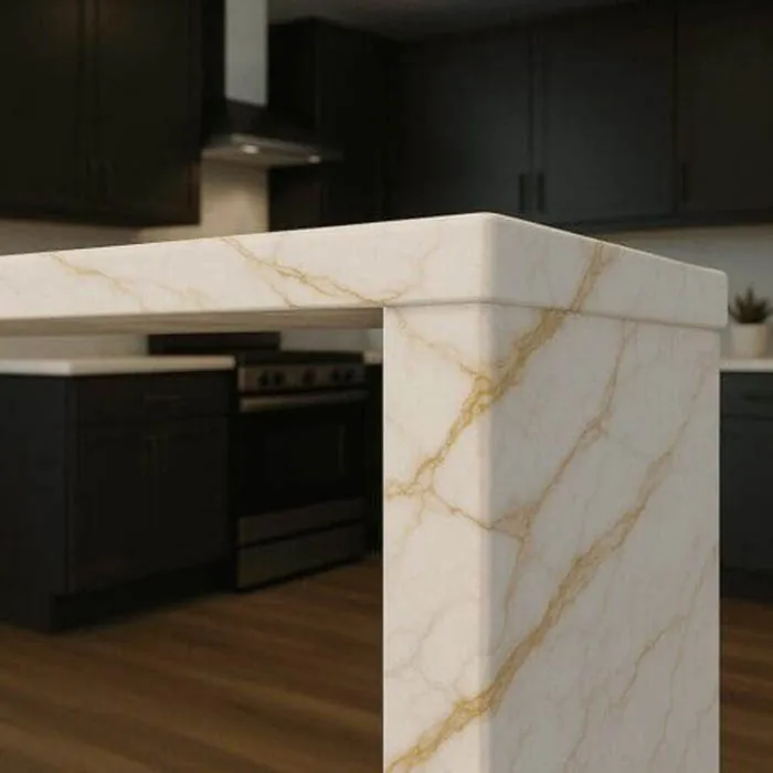 Waterfall Set Back: end panels & waterfalls option for stone worktops